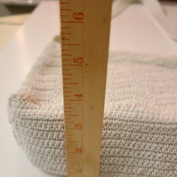 Carlo D'S'anti Knitted White Crochet Cottage Core Cream Purse Bag Beachy Boho - Picture 8 of 14